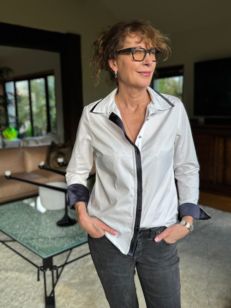 Marilyn Cotton Satin Trim Shirt