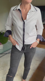 Marilyn Cotton Satin Trim Shirt